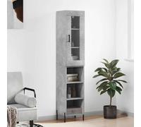 vidaXL Highboard Concrete Grey 34.5x34x180 cm Engineered Wood
