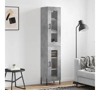 vidaXL Highboard Concrete Grey 34.5x34x180 cm Engineered Wood, Grey