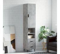 vidaXL Highboard Concrete Grey 34.5x34x180 cm Engineered Wood, Grey