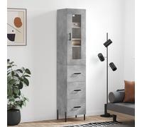 (concrete grey, 3 drawers) vidaXL Highboard Sideboard Tall Storage Cabinet Side Cabinet Engineered Wood
