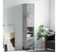 vidaXL Highboard Concrete Grey 34.5x34x180 cm Engineered Wood, Grey