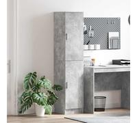 Highboard 2-Door Concrete Grey 35x39x168 cm Engineered Wood Modern Storage Unit