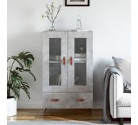 Highboard Concrete Grey 69.5x31x115 cm Engineered Wood Metal Glass Storage Unit