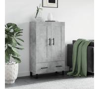(concrete grey) vidaXL Highboard Sideboard Storage Cabinet Side Cabinet Black Engineered Wood