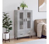(concrete grey) vidaXL Highboard Sideboard Cupboard Side Cabinet Brown Oak Engineered Wood