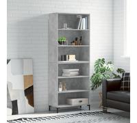 Highboard Tall Cabinet Concrete Grey 69.5x32.5x180 cm Engineered Wood & Metal XL