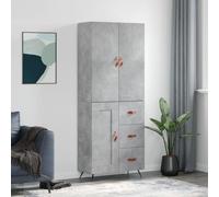 vidaXL Highboard Concrete Grey 69.5x34x180 cm Engineered Wood