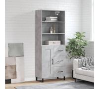 Highboard Concrete Grey 69.5x34x180 cm Engineered Wood