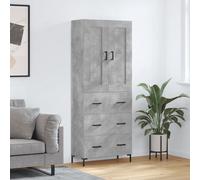 vidaXL Highboard Concrete Grey 69.5x34x180 cm Engineered Wood