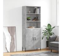 vidaXL Highboard Concrete Grey 69.5x34x180 cm Engineered Wood