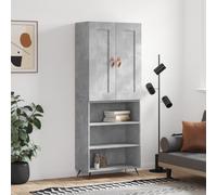 vidaXL Highboard Concrete Grey 69.5x34x180 cm Engineered Wood, Grey