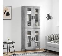 vidaXL Highboard Concrete Grey 69.5x34x180 cm Engineered Wood