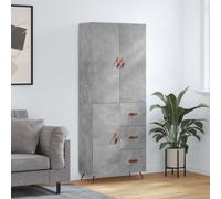 (concrete grey, 1 door 3 drawers) vidaXL Highboard Sideboard Storage Cabinet Side Cabinet Black Engineered Wood