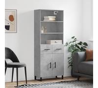 vidaXL Highboard Concrete Grey 69.5x34x180 cm Engineered Wood, Grey