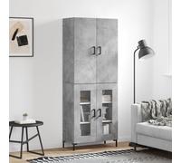 Highboard Concrete Grey 69.5x34x180 cm Engineered Wood