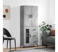 vidaXL Highboard Concrete Grey 69.5x34x180 cm Engineered Wood