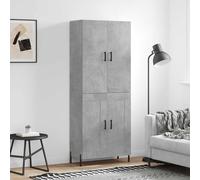 vidaXL Highboard Concrete Grey 69.5x34x180 cm Engineered Wood, Grey