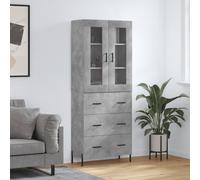 vidaXL Highboard Concrete Grey 69.5x34x180 cm Engineered Wood
