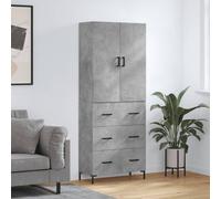 vidaXL Highboard Concrete Grey 69.5x34x180 cm Engineered Wood