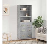 (concrete grey, 3 drawers) vidaXL Highboard Sideboard Cupboard Side Cabinet Grey Sonoma Engineered Wood