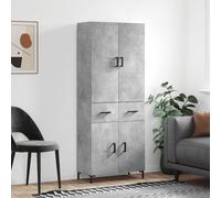 vidaXL Highboard Concrete Grey 69.5x34x180 cm Engineered Wood