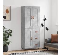 vidaXL Highboard Sideboard Cupboard Side Cabinet Concrete Grey Engineered Wood