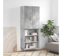 vidaXL Highboard Concrete Grey 69.5x34x180 cm Engineered Wood, Grey