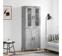 vidaXL Highboard Concrete Grey 69.5x34x180 cm Engineered Wood