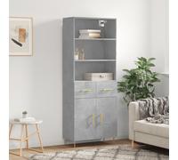 vidaXL Highboard Concrete Grey 69.5x34x180 cm Engineered Wood