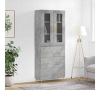 vidaXL Highboard Sideboard Cupboard Side Cabinet Concrete Grey Engineered Wood