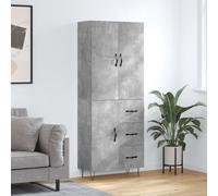 vidaXL Highboard Concrete Grey 69.5x34x180 cm Engineered Wood