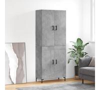 vidaXL Highboard Concrete Grey 69.5x34x180 cm Engineered Wood