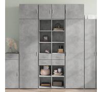 Highboard Concrete Grey 70x42.5x185 cm Engineered Wood Tall Storage with Shelves