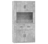 vidaXL Highboard Concrete Grey Engineered Wood Cupboard Sideboard Cabinet