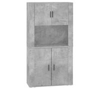 vidaXL Highboard Concrete Grey Engineered Wood Sideboard Cabinet | Wall-Mountable, 80x33x70 cm (Top 80x33x80 cm)