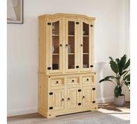 vidaXL Highboard Corona Brown 112x43x196 cm Solid Wood Mexican Pine