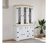 vidaXL Highboard Corona White 112x43x196 cm Solid Wood Mexican Pine