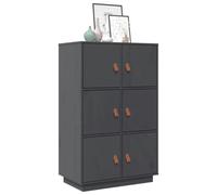 vidaXL Highboard Grey 67x40x108.5 cm Solid Wood Pine