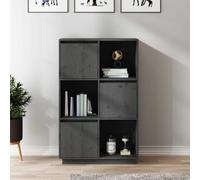 vidaXL Highboard Grey 74x35x117 cm Solid Wood Pine UK HOT