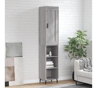 vidaXL Highboard Grey Sonoma 34.5x34x180 cm Engineered Wood, Grey