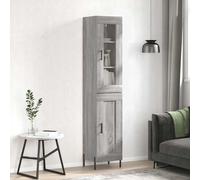 vidaXL Highboard Grey Sonoma 34.5x34x180 cm Engineered Wood