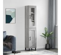vidaXL Highboard Grey Sonoma 34.5x34x180 cm Engineered Wood