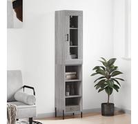 vidaXL Highboard Grey Sonoma 34.5x34x180 cm Engineered Wood, Grey