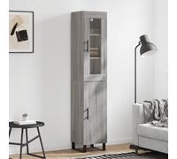 Highboard Grey Sonoma 34.5x34x180 cm Engineered Wood