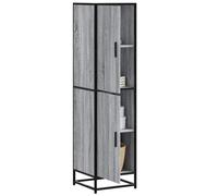 vidaXL Highboard - Grey Sonoma Engineered Wood/Metal Tall Cabinet for Living/Dining Room/Office - 35.5x35x139 cm