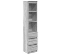 vidaXL Highboard Grey Sonoma 37.5x35x180 cm Engineered Wood, cabinet, side cabinet, tall storage cabinet, storage cabinet, tall cabinet, tall cupboard