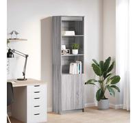 vidaXL Highboard Grey Sonoma Engineered Wood Cabinet - 5 Shelf Storage Unit/Sideboard for Living Room, Office or Corridor, 50x35x180 cm