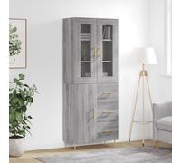 Highboard Grey Sonoma 69.5x34x180 cm Engineered Wood