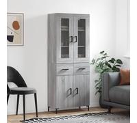 vidaXL Highboard Grey Sonoma 69.5x34x180 cm Engineered Wood