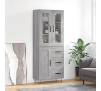 vidaXL Highboard Grey Sonoma 69.5x34x180 cm Engineered Wood